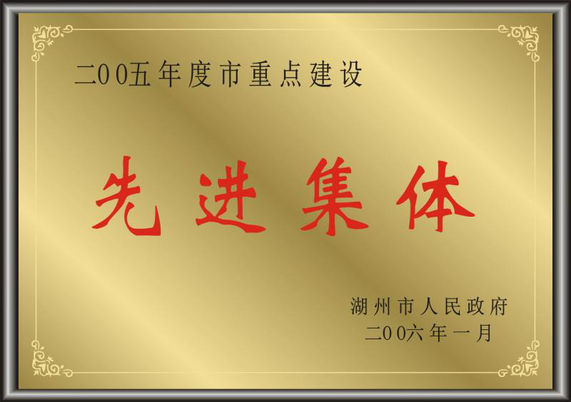 2005年度湖州市重點建設先進集體